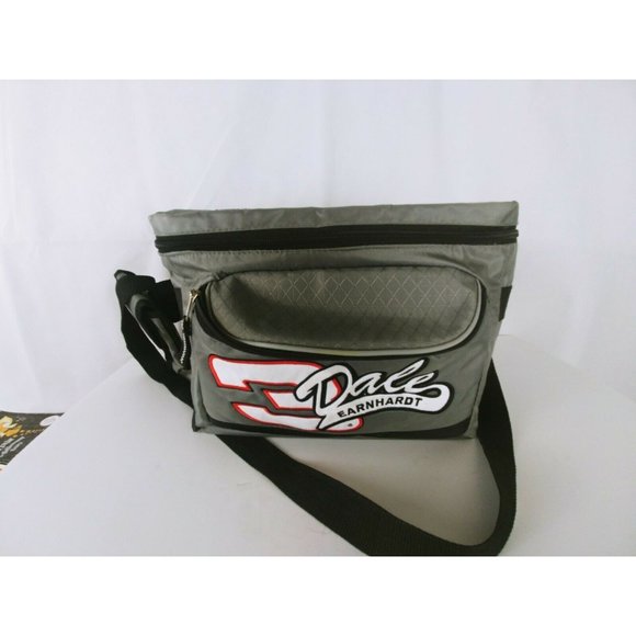 DALE EARNHARDT NASCAR GRAY COOLER WITH CAN HOLDER,SHOULDER STRAP
